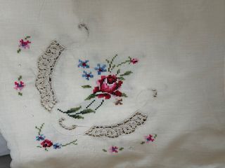 Tovaglia quadrata lino ricamata 170x170