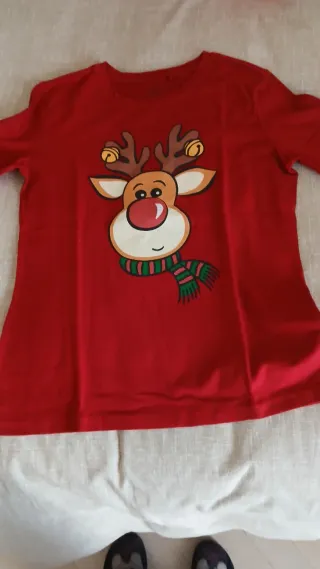 Maglietta natalizia con renna