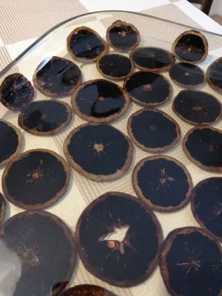 Vassoio con arance essiccate