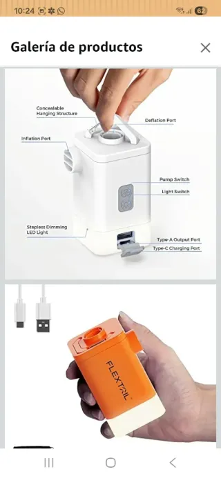 Bomba de aire con luz nuevo precintado
