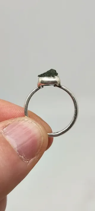 Anillo de Plata y Moldavita.