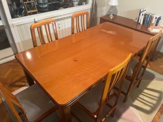 Mesa Comedor Extensible Madera + 6 Sillas