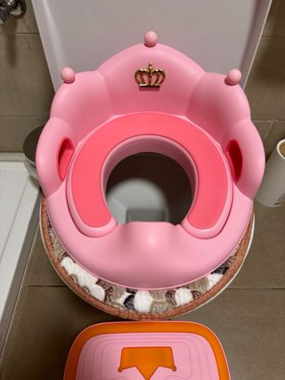 Reductor WC infantil + escalón rosa