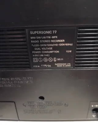 Radio Supersonic 77 Cassette Plata