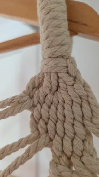 Hamaca de tela y madera multicolor