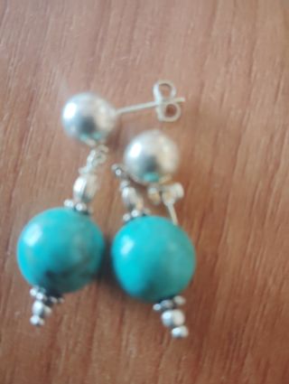 Pendientes plata y turquesa
