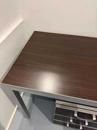 Mesa escritorio esquinera madera y metal