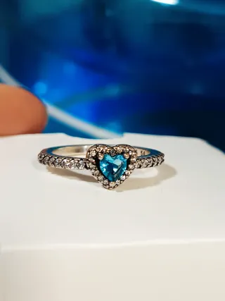 Anillo Plata S925 Corazón Turquesa