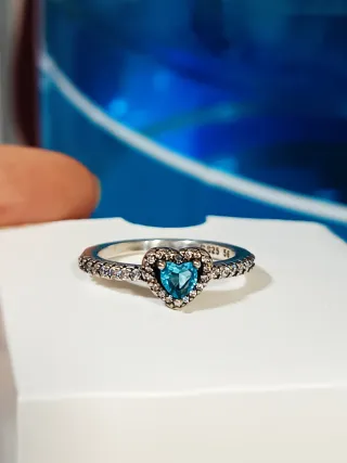 Anillo Plata S925 Corazón Turquesa