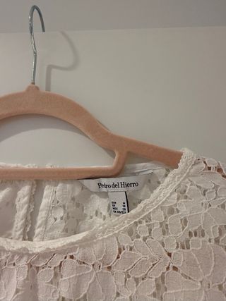 Blusa Pedro Del Hierro encaje blanca