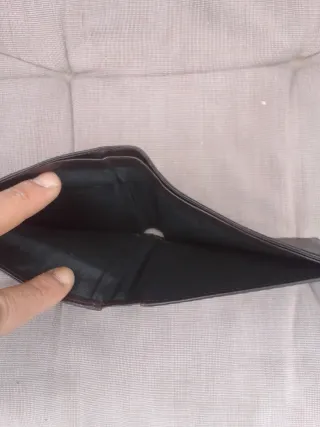 Cartera de piel BMW negra