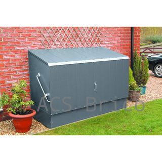 Baúl Arcón Guardabicis Metálico Antracita - 196x89x133 cm - Trimetals