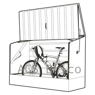 Baúl Arcón Guardabicis Metálico Antracita - 196x89x133 cm - Trimetals