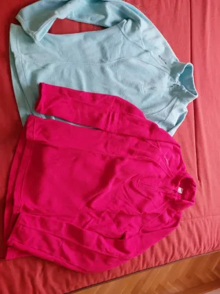 2 Felpe Polari Quechua Blu Turchese e Rosso