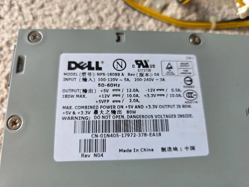 Fuente Alimentación Dell NPS-180BB 180W afbeelding 2