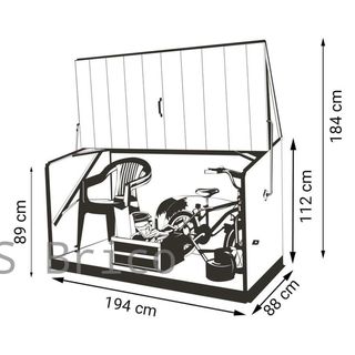 Baúl Arcón Metálico Antracita - 196x89x113 cm - Trimetals