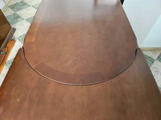 Mesa de comedor extensible de madera y cristal