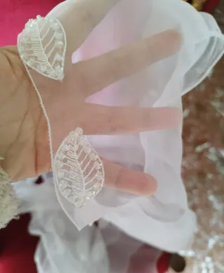 Balza in organza con foglie