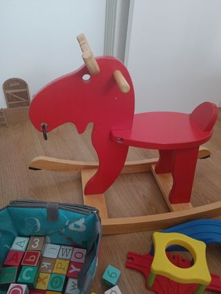 Pack 3 juegos madera: balancín, tren y bloques