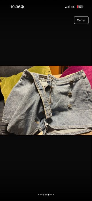 Falda Pantalón Vaquera Zara Talla M