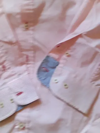 Camisa Spagnolo rayas finas rosa y blanca TALLA 16