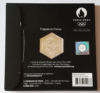 Moneda Plata 10€ París 2024 Hexagonal