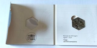 Moneda Plata 10€ París 2024 Hexagonal
