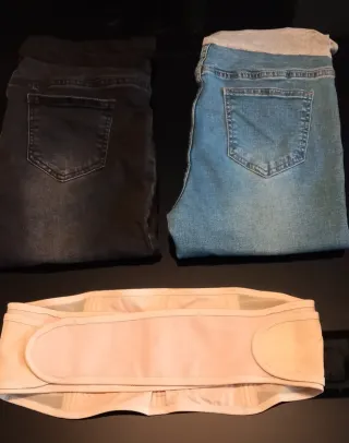 Pack premamá: 2 pantalones + faja lumbar