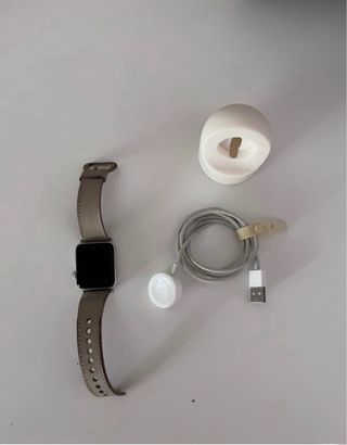 Apple Watch Plata con Correa Marrón