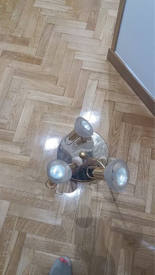 Lámpara de techo dorada 3 focos