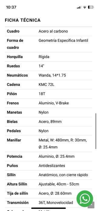 Bicicleta Sawyer 14” para niños