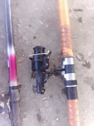 3 cañas de pescar de mar