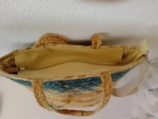 Capazo yute Abbacino turquesa