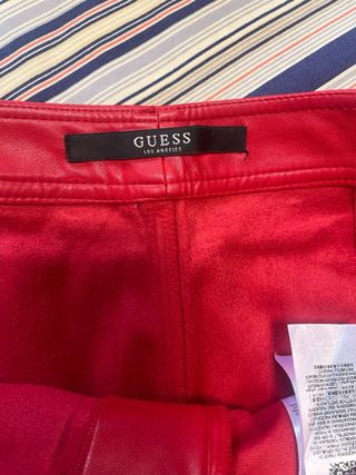 Pantalones Guess Rojos Cremallera Tobillo
