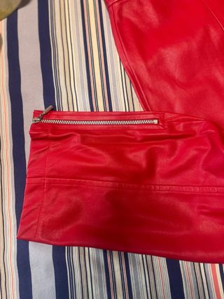 Pantalones Guess Rojos Cremallera Tobillo