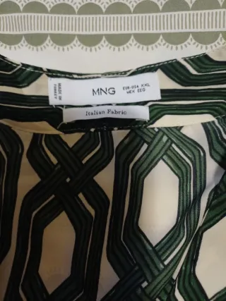 Camisa Mango Verde y Blanca Talla S