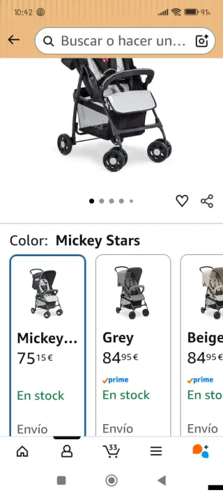 Silla de paseo Mickey Mouse