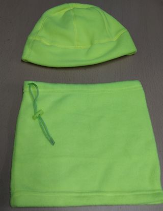 Gorro y bufanda polar amarillo reflectante