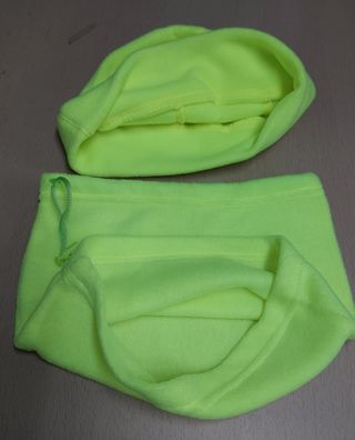 Gorro y bufanda polar amarillo reflectante