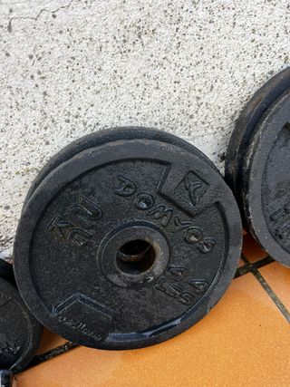 Kit mancuernas con 2 barras y 12 pesos