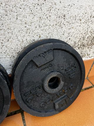 Kit mancuernas con 2 barras y 12 pesos