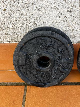 Kit mancuernas con 2 barras y 12 pesos