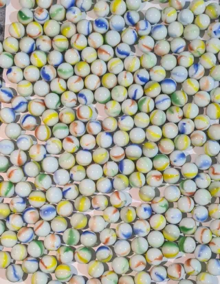 250 Biglie di vetro 1.6cm vintage anni 70 80 90