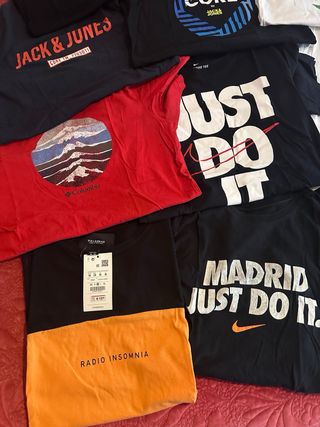 Pack 10 camisetas talla S varias marcas.