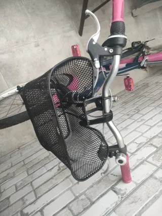 Bicicleta infantil rosa y azul