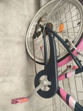 Bicicleta infantil rosa y azul