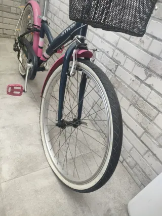 Bicicleta infantil rosa y azul