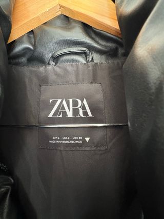 Chaleco Zara Piel Sintética Negro