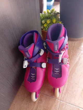 Patines Oxelo niña rosas y morados