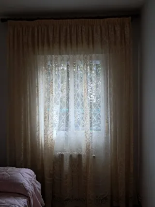 Cortinas de encaje beige 2.35